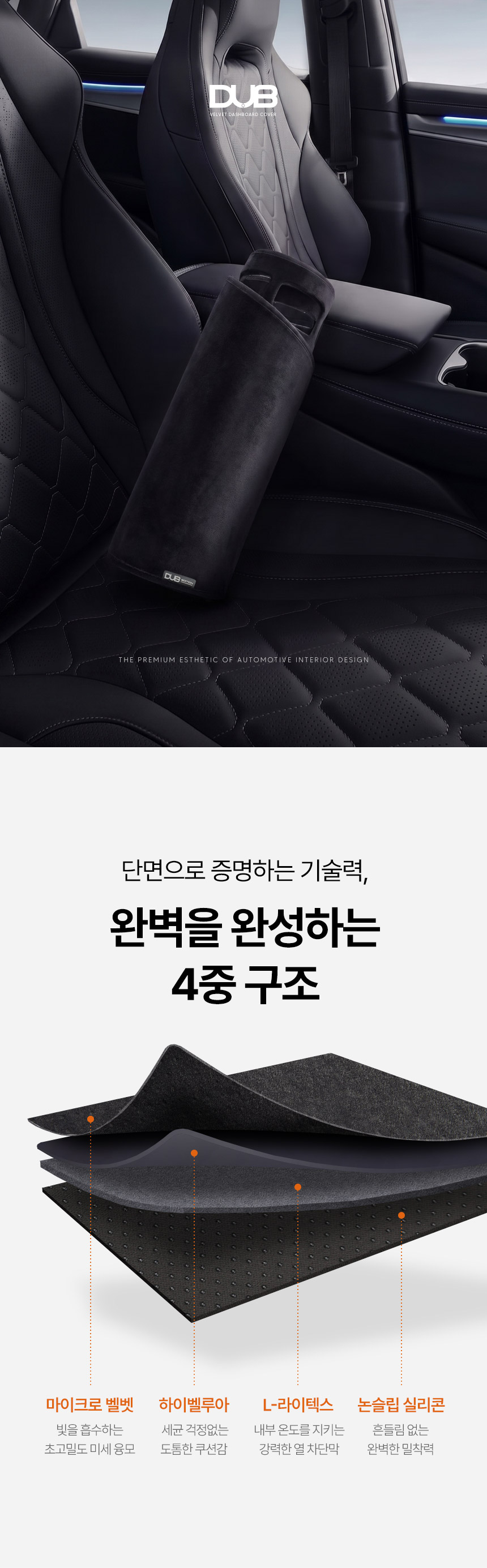 DUB 논슬립 벨벳 대쉬보드커버 상세 소개 05